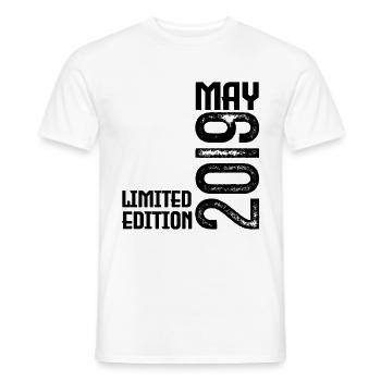 Gift may 2019. anniversary may 2019. May 2019. - Men's T-Shirt - white - Front - AI Model Male 178 dark (178cm)