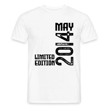 Cadeau may 2014. anniversary may 2014. Mai 2014. - T-shirt homme - blanc - Devant - AI Model Male 178 dark (178cm)