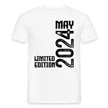 Cadeau may 2024. anniversary may 2024. Mai 2024. - T-shirt homme - blanc - Devant - AI Model Male 178 dark (178cm)