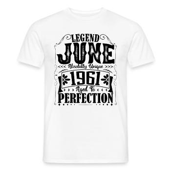 Juni 1961. Geburtstag Juni 1961 Geschenk Juni 1961 - Männer T-Shirt - Weiß - Vorne - AI Model Male 178 dark (178cm)
