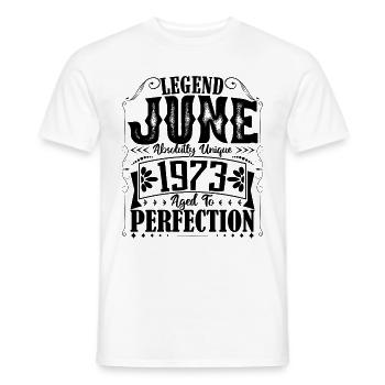 Juni 1973. Geburtstag Juni 1973 Geschenk Juni 1973 - Männer T-Shirt - Weiß - Vorne - AI Model Male 178 dark (178cm)