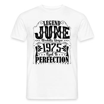 June 1975. Birthday June 1975 Gift June 1975 - Men's T-Shirt - white - Front - AI Model Male 178 dark (178cm)