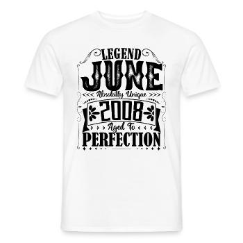 juin 2008. Anniversaire juin 2008 Cadeau juin 2008 - T-shirt homme - blanc - Devant - AI Model Male 178 dark (178cm)