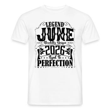 June 2026. Birthday June 2026 Gift June 2026 - Men's T-Shirt - white - Front - AI Model Male 178 dark (178cm)