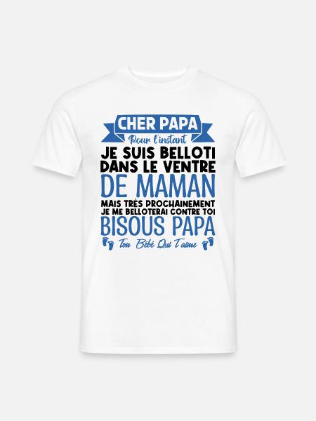 Cadeau annonce grossesse papa. cadeau futur papa. - T-shirt homme - blanc