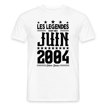 cadeau d'anniversaire juin 2004. Cadeau Juin 2004. - T-shirt homme - blanc - Devant - AI Model Male 178 dark (178cm)