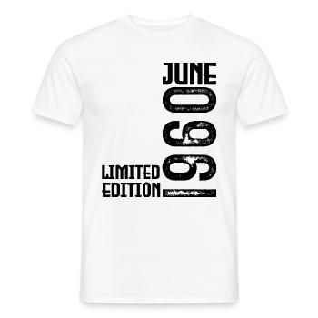 June 1960 Birthday June 1960 Gift. June 1960 - Men's T-Shirt - white - Front - AI Model Male 178 dark (178cm)