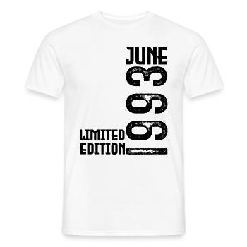 Gift June 1993 anniversary June 1993. June 1993 - Men's T-Shirt - white - Front - AI Model Male 178 dark (178cm)