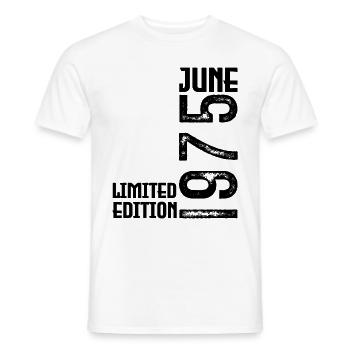 Gift June 1975 anniversary June 1975. June 1975 - Men's T-Shirt - white - Front - AI Model Male 178 dark (178cm)