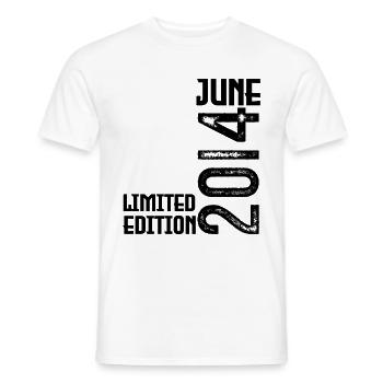 Cadeau juin 2014 anniversaire Juin 2014. juin 2014 - T-shirt homme - blanc - Devant - AI Model Male 178 dark (178cm)