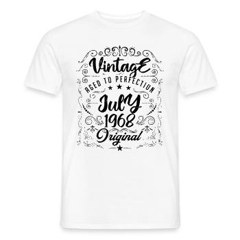 Jahrgang Geboren im Juli 1968 Jubiläum Juli - Männer T-Shirt - Weiß - Vorne - AI Model Male 178 dark (178cm)