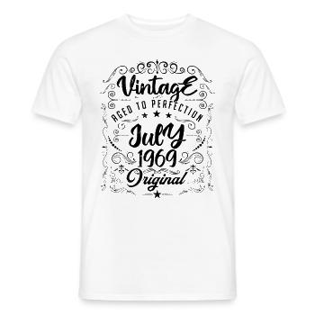 Jahrgang Geboren im Juli 1969 Jubiläum Juli - Männer T-Shirt - Weiß - Vorne - AI Model Male 178 dark (178cm)