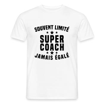 Super coach imité humour cadeau entraîneur drôle - T-shirt homme - blanc - Devant - AI Model Male 178 dark (178cm)