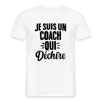 Ich bin ein Coach, der das Humorgeschenk zerreißt - Männer T-Shirt - Weiß - Vorne - AI Model Male 178 dark (178cm)