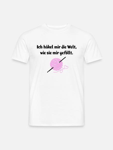 Häkeln Häkelnadel Garn Geschenk Häklerin Spruch - Männer T-Shirt - Weiß