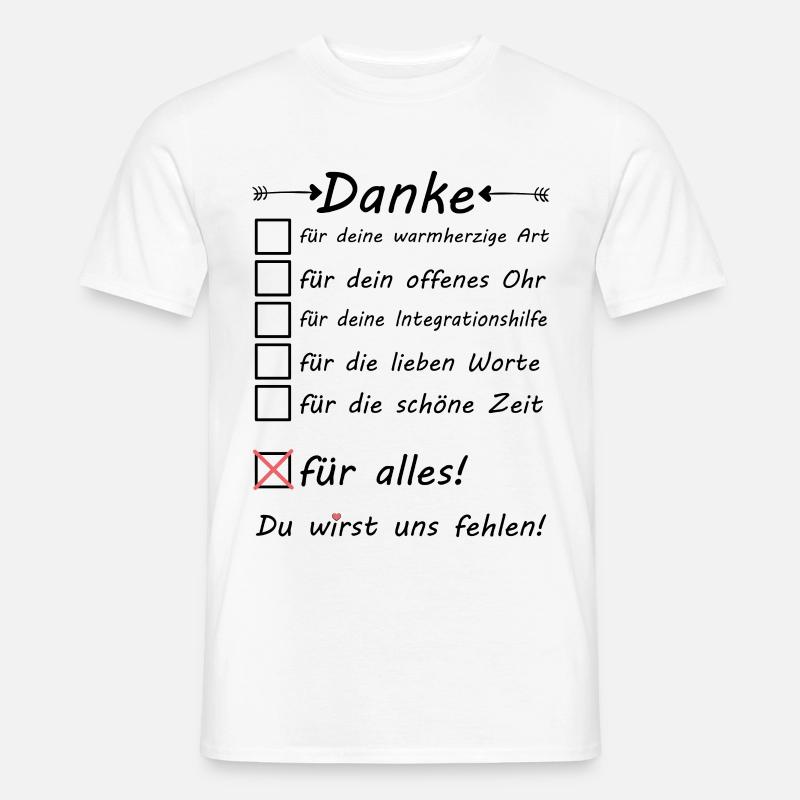 Integrationshielfer Integrationshilfe Danke sagen - Männer T-Shirt - Weiß