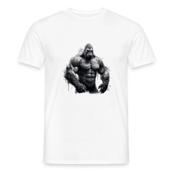 Gorille Bodybuilding Beast - T-shirt homme - blanc - Devant - AI Model Male 178 dark (178cm)