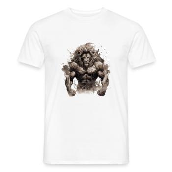 Gymnase de musculation Lion Muscles - T-shirt homme - blanc - Devant - AI Model Male 178 dark (178cm)