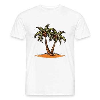 Palmen Insel Urlaub - Männer T-Shirt - Weiß - Vorne - AI Model Male 178 dark (178cm)