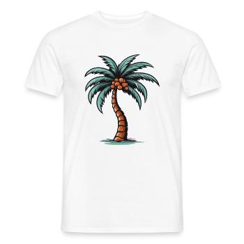 Icône de palmier - T-shirt homme - blanc - Devant - AI Model Male 178 dark (178cm)