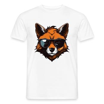 Fuchs Hipster Cool Party - Männer T-Shirt - Weiß - Vorne - AI Model Male 178 dark (178cm)