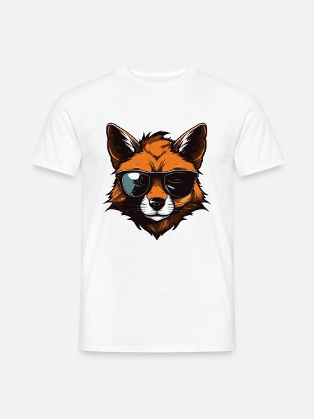 Fuchs Hipster Cool Party - Männer T-Shirt - Weiß