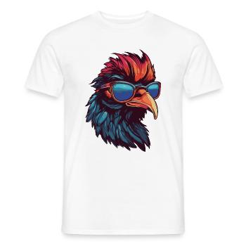 Hahn Hipster Cool Party - Männer T-Shirt - Weiß - Vorne - AI Model Male 178 dark (178cm)