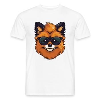 Zwergspitz Hund Pomeranian Cool - Männer T-Shirt - Weiß - Vorne - AI Model Male 178 dark (178cm)