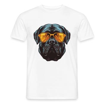 Mastiff Hund Hipster Cool Party - Männer T-Shirt - Weiß - Vorne - AI Model Male 178 dark (178cm)