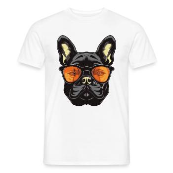 French Bulldog Dog Head - Men's T-Shirt - white - Front - AI Model Male 178 dark (178cm)