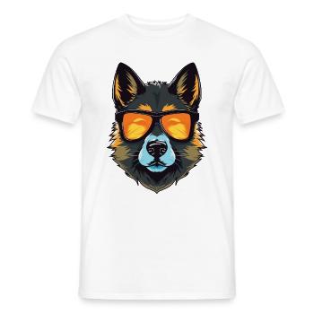 Akita Hund Hipster Cool Party - Männer T-Shirt - Weiß - Vorne - AI Model Male 178 dark (178cm)