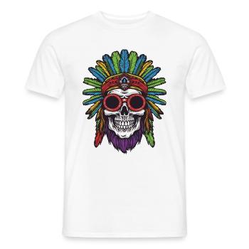 Apache Skull Indian - Men's T-Shirt - white - Front - AI Model Male 178 dark (178cm)