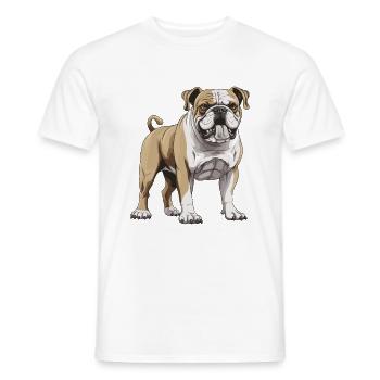 Bulldog Hund Tier - Männer T-Shirt - Weiß - Vorne - AI Model Male 178 dark (178cm)