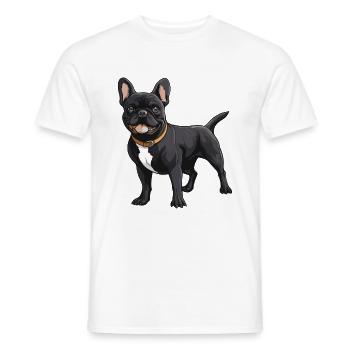 Bouledogue français Chien Animal - T-shirt homme - blanc - Devant - AI Model Male 178 dark (178cm)