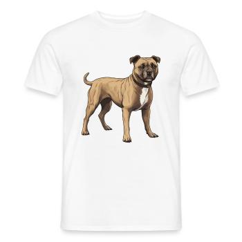 Staffordshire Bull Terrier Hund Tier - Männer T-Shirt - Weiß - Vorne - AI Model Male 178 dark (178cm)