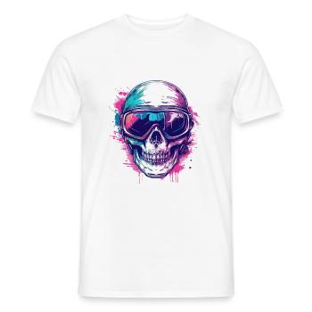 Ski Totenkopf Skibrille Skull - Männer T-Shirt - Weiß - Vorne - AI Model Male 178 dark (178cm)