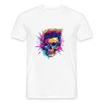 Techno Totenkopf Party - Männer T-Shirt - Weiß - Vorne - AI Model Male 178 dark (178cm)