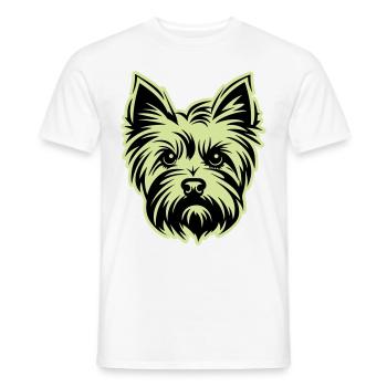 Yorkshire Terrier Dog Head - Men's T-Shirt - white - Front - AI Model Male 178 dark (178cm)