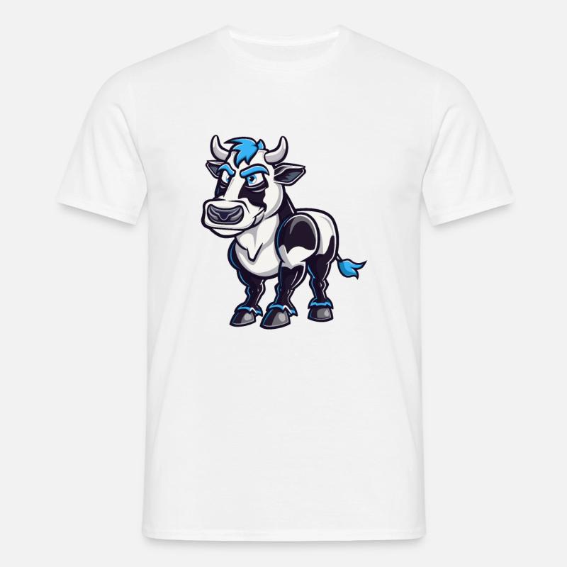 Kuh Comic - Männer T-Shirt - Weiß