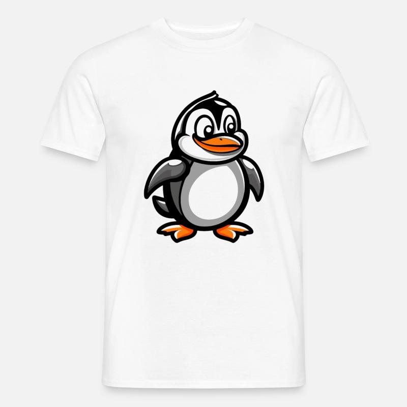 Pinguin Comic - Männer T-Shirt - Weiß