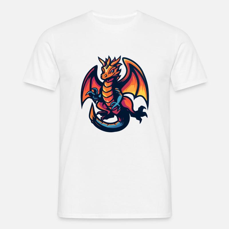 Drache Comic - Männer T-Shirt - Weiß
