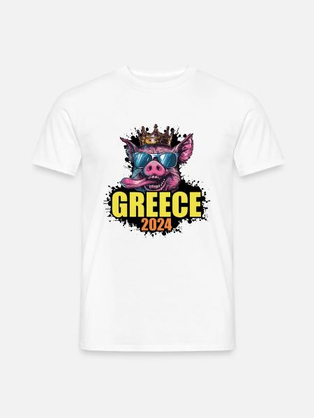Greece 2024 Pig - Men's T-Shirt - white