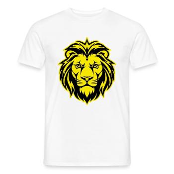 Lion Animal Portrait - Men's T-Shirt - white - Front - AI Model Male 178 dark (178cm)