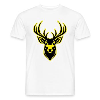 Deer Animal Portrait - Men's T-Shirt - white - Front - AI Model Male 178 dark (178cm)