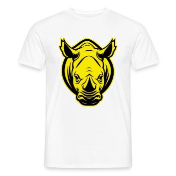 Rhino Animal Portrait - Men's T-Shirt - white - Front - AI Model Male 178 dark (178cm)