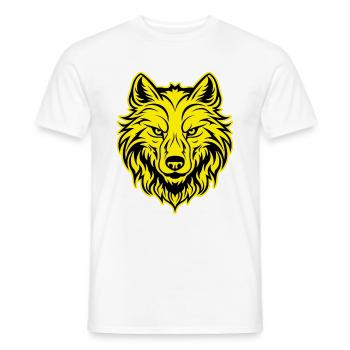 Wolf Animal Portrait - Men's T-Shirt - white - Front - AI Model Male 178 dark (178cm)