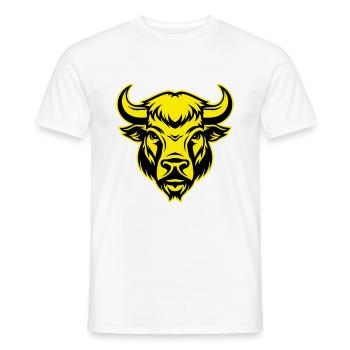 Bull Animal Portrait Animal Taurus - Men's T-Shirt - white - Front - AI Model Male 178 dark (178cm)