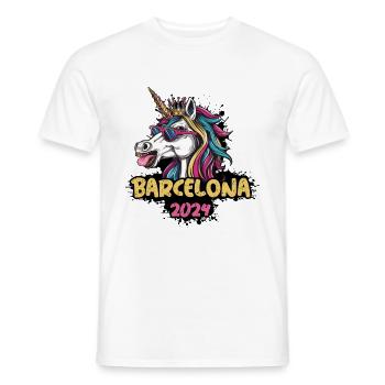 Licorne de Barcelone 2024 - T-shirt homme - blanc - Devant - AI Model Male 178 dark (178cm)
