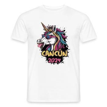 Cancun 2024 Licorne - T-shirt homme - blanc - Devant - AI Model Male 178 dark (178cm)