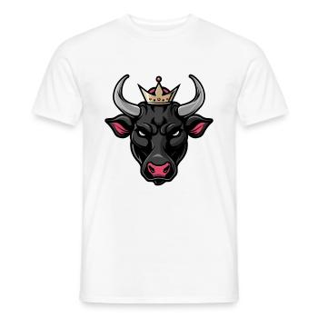 Taureau Portrait Animal Taureau Tête Couronne - T-shirt homme - blanc - Devant - AI Model Male 178 dark (178cm)